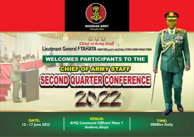Nigerian Army announces COAS second quarter conference 2022