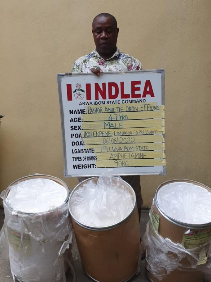 NDLEA Arrests Pastor With Drums Of “Mkpuru Mmiri”