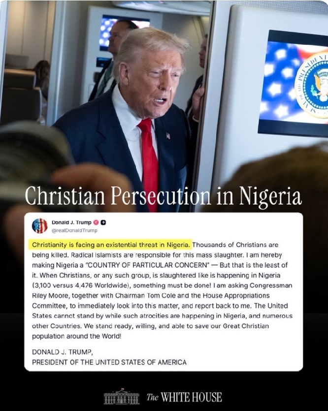 Trump Redesignates Nigeria As A Country Of Particular Concern Over Christian Persecution