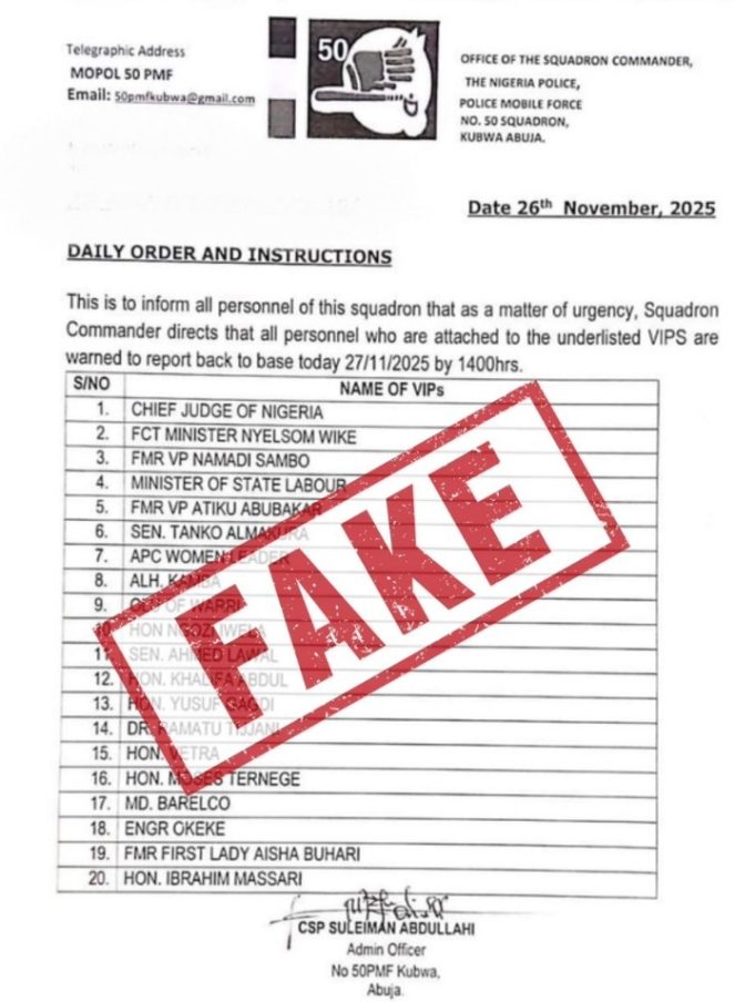 Police Debunks Viral Withdrawal LiSt Terms It Fake