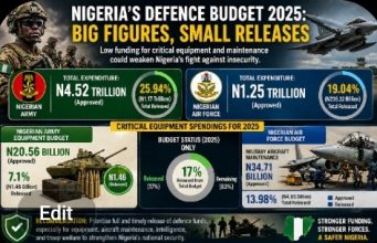 Nigeria’s Defence Budget Raises Questions As Critical Equipment Funding Remains Low