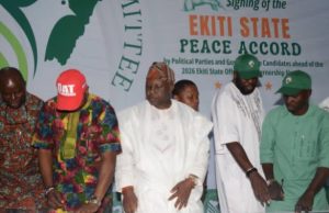 Ekiti Poll: 13 Parties Sign Peace Accord As INEC Warns Against Violence