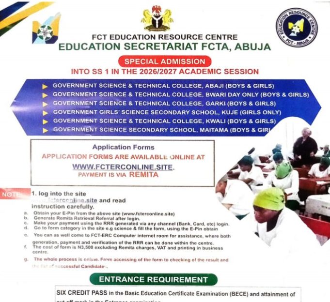 FCT Opens Special Admission Into Top Unity Schools, Fixes August 22 Entrance Examination