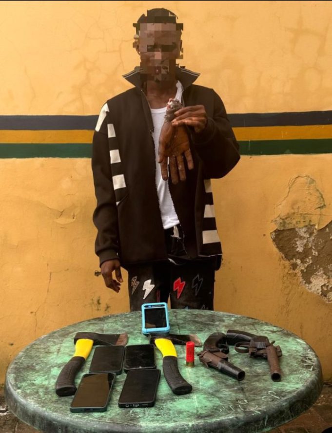 Lagos Police Arrest Suspected Armed Robber With Human Part, Firearms On Lekki-Epe Expressway