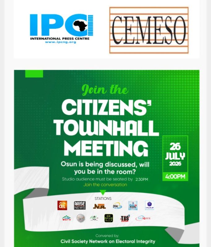 Osun Poll: Stakeholders Convene Citizens’ Town Hall To Boost Confidence Ahead Of Governorship Election