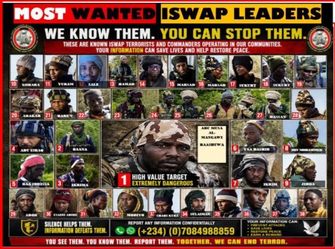 Military Identifies Top ISWAP Leaders, Declares Governor Most Wanted
