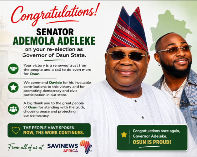 Savinews Africa Congratulates Governor Adeleke