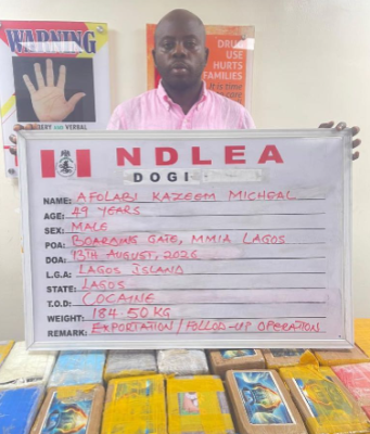 NDLEA Arrests Fleeing Celebrity Drug Kingpin, Seizes N39bn Cocaine Consignment