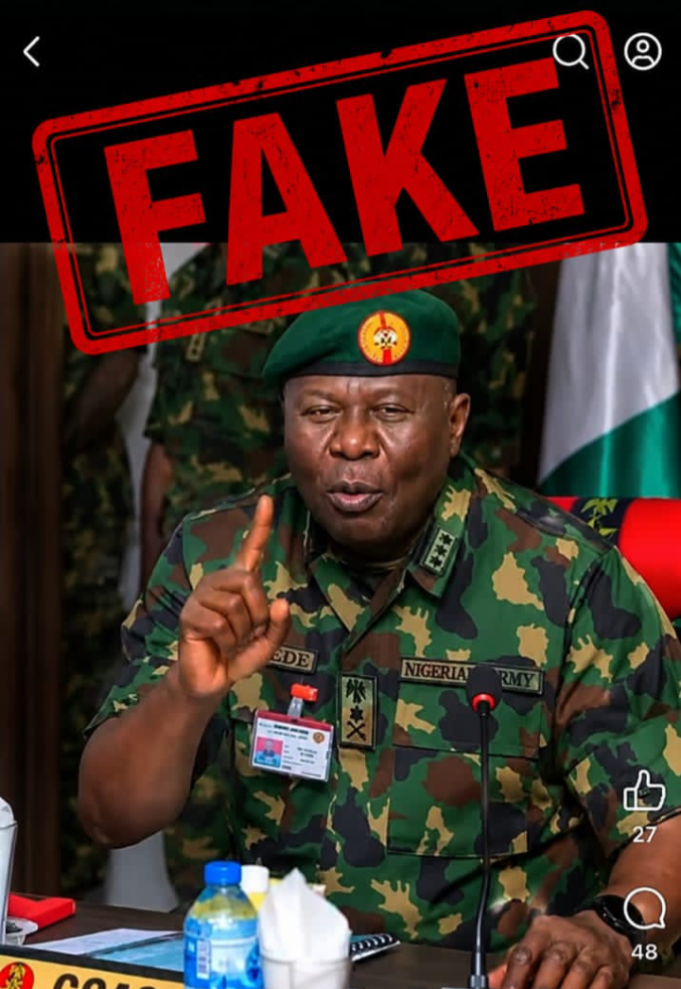 DHQ Debunks AI-Generated Video Targeting Defence Chief